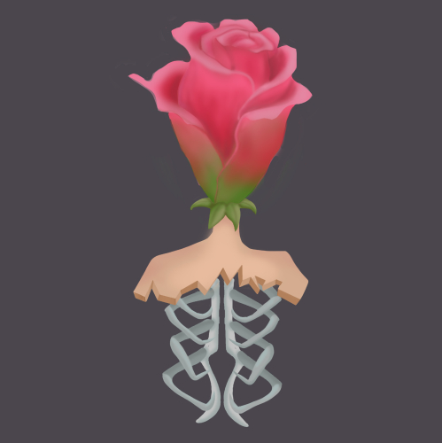 Ilustración surrealista de una rosa