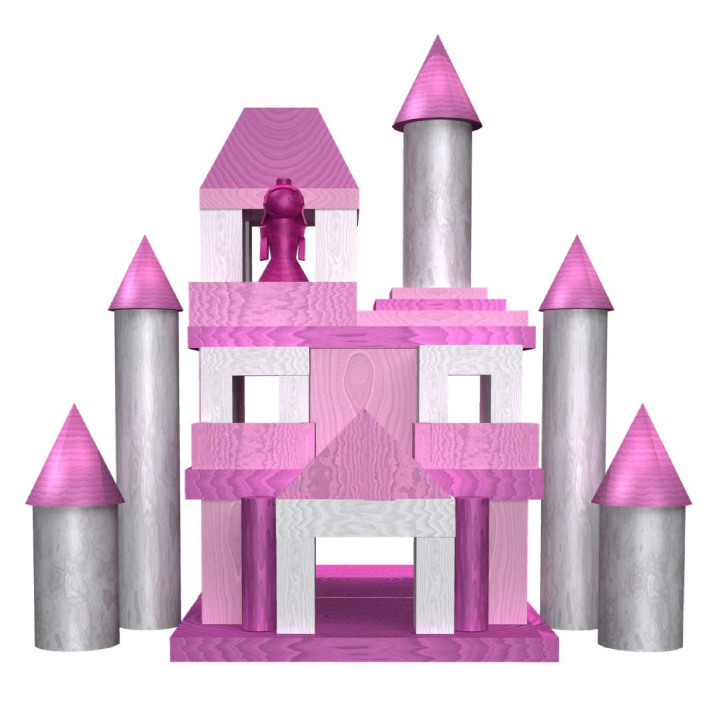 Castillo de madera con figura