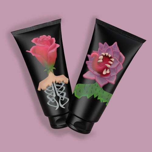 cremas con diseño de flores monstruo